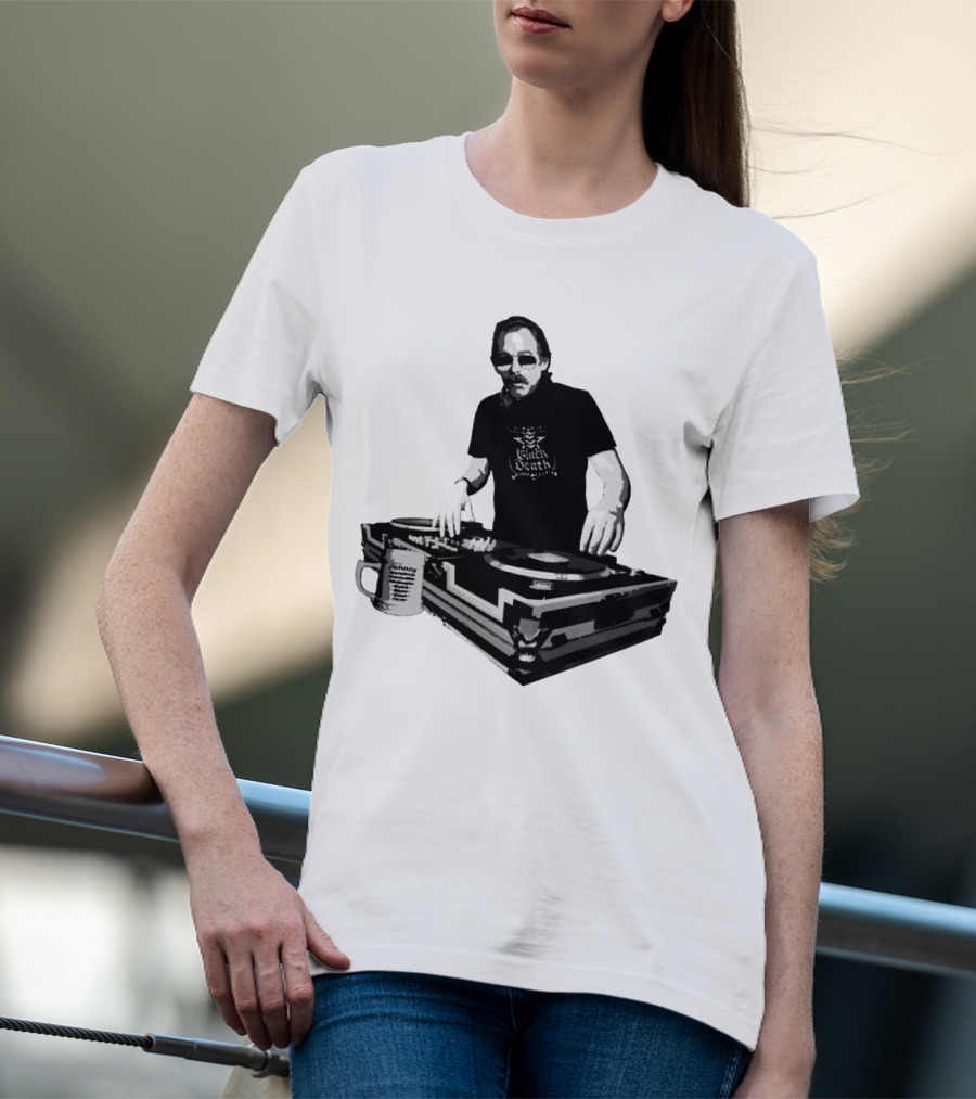 DJ Fever Black Death Coffee Turntable Maven T-Shirt