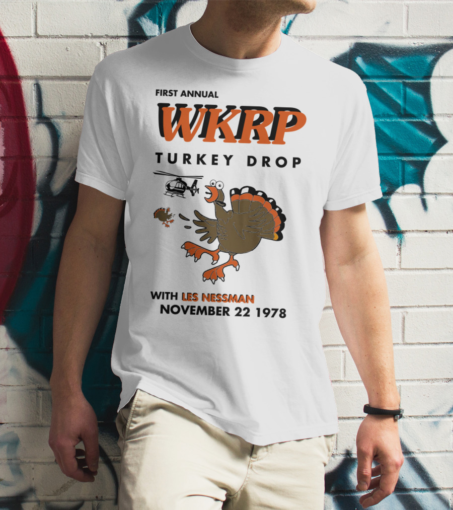 First Annual WKRP Turkey Drop With Les Nessman November 22 1978 T-Shirt