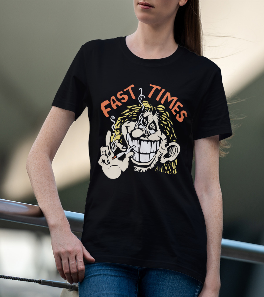 Fast Times Cheech And Chong Style Smoking Cartoon T-Shirt
