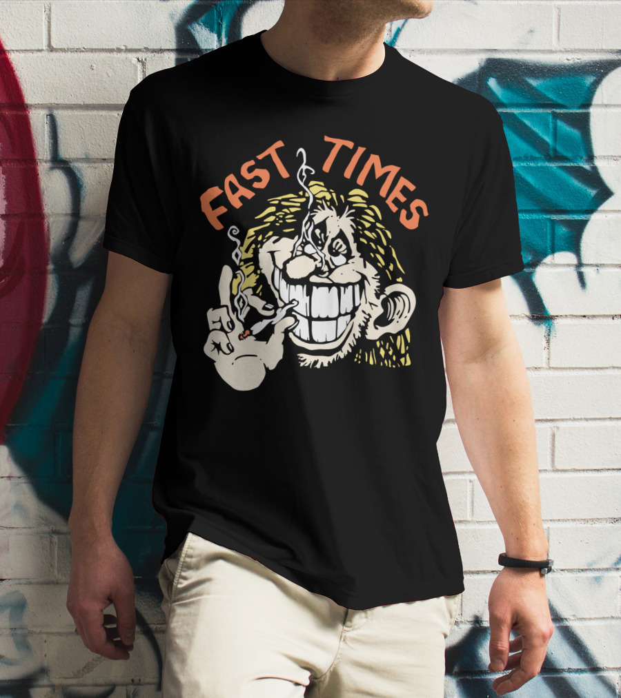 Fast Times Cheech And Chong Style Smoking Cartoon T-Shirt