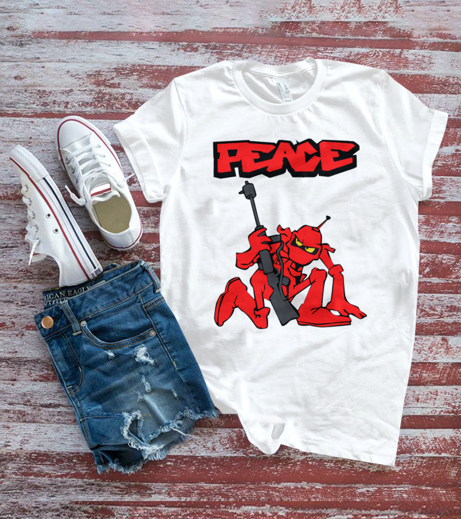 PEACE Ant Holding Rifle T-Shirt