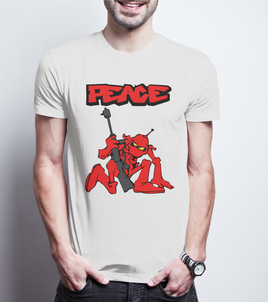 PEACE Ant Holding Rifle T-Shirt