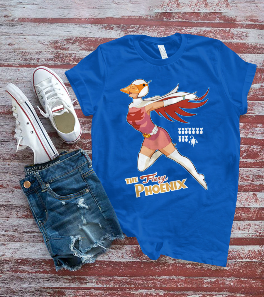 The Fiery Phoenix Winged Hero Vintage Flight T-Shirt