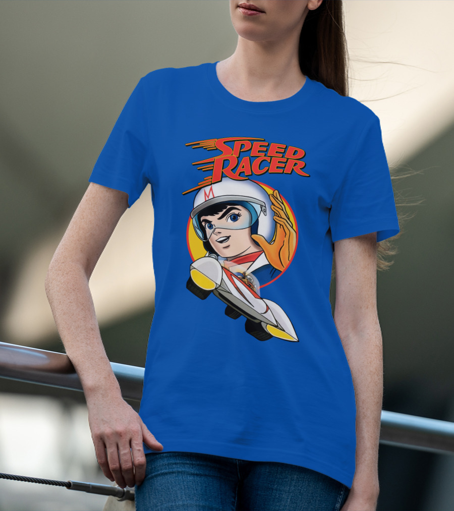 Speed Racer Character With Helmet And Car T-Shirt
