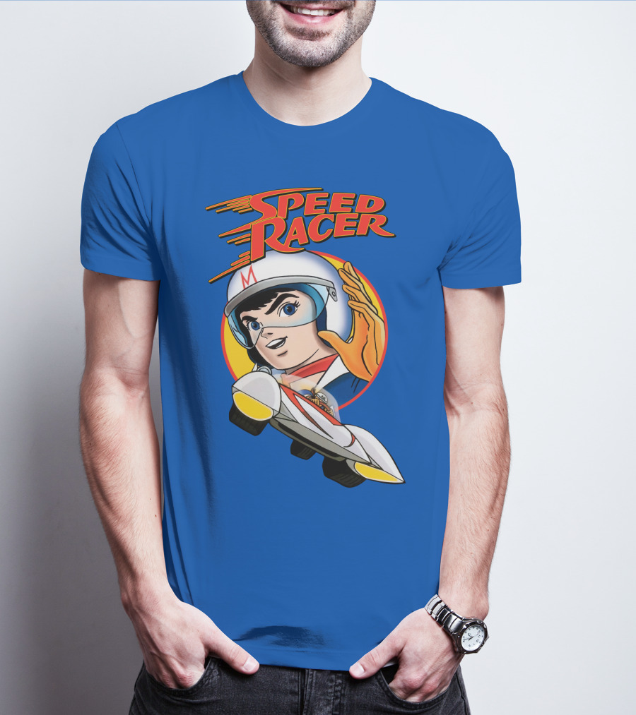 Speed Racer Character With Helmet And Car T-Shirt