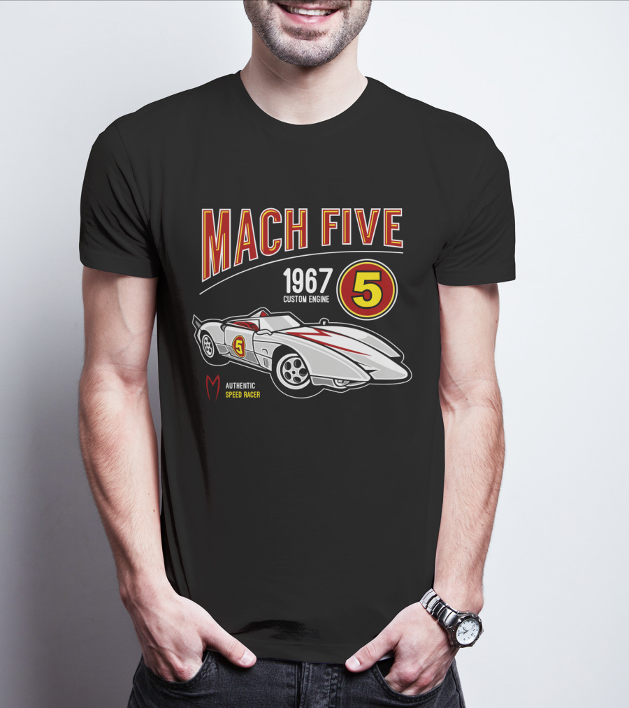 Mach Five 1967 Custom Engine Authentic Speed Racer T-Shirt