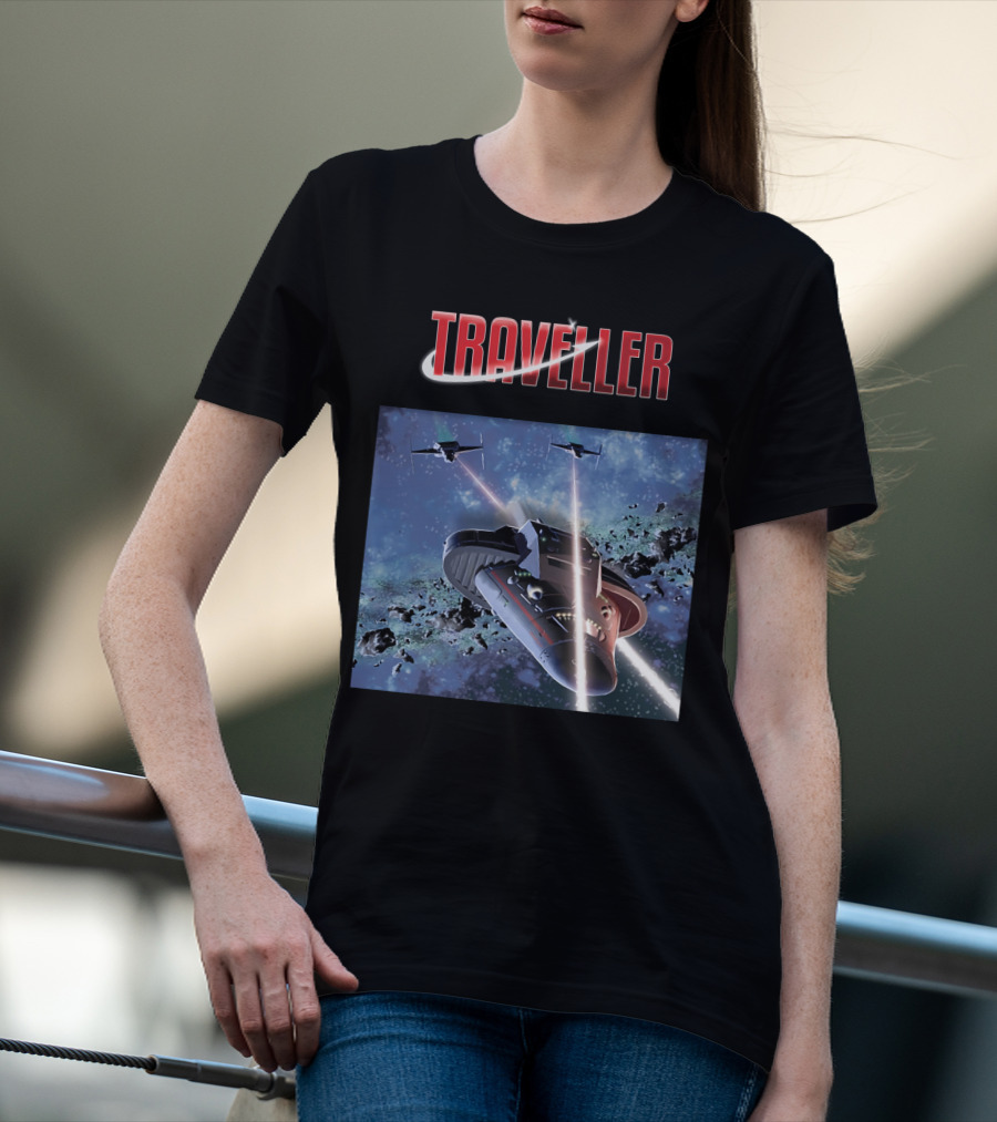 Traveller Space Adventure Cosmic Battle Scene T-Shirt