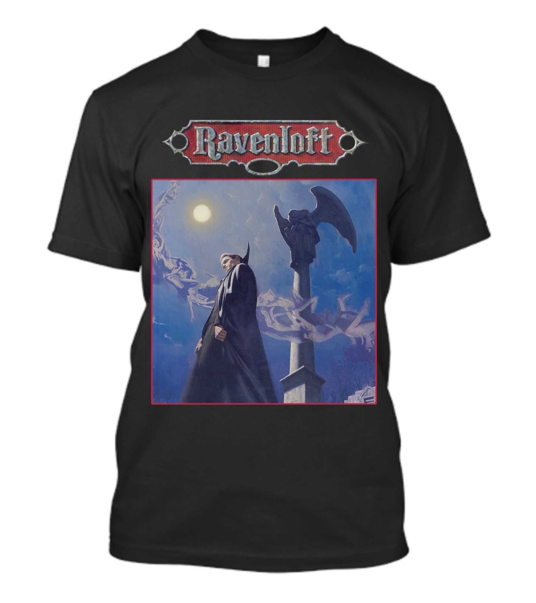 Ravenloft Dungeons And Dragons Vampire Castle Full Moon Gothic T-Shirt