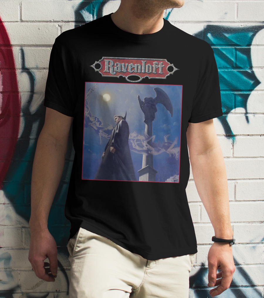Ravenloft Dungeons And Dragons Vampire Castle Full Moon Gothic T-Shirt