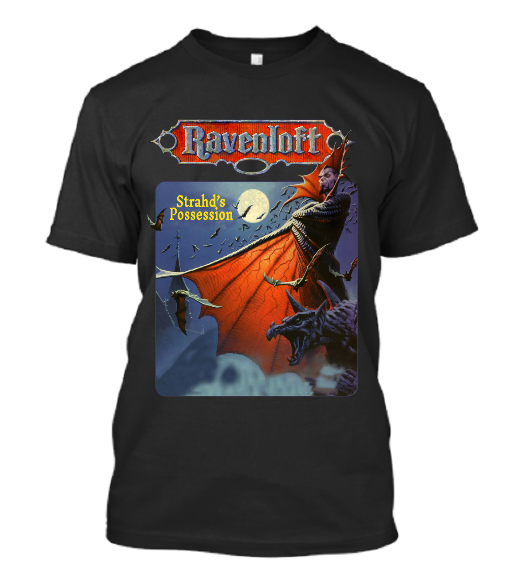 Ravenloft Strahd's Possession Vampire Moon Bats Wings Gargoyle T-Shirt