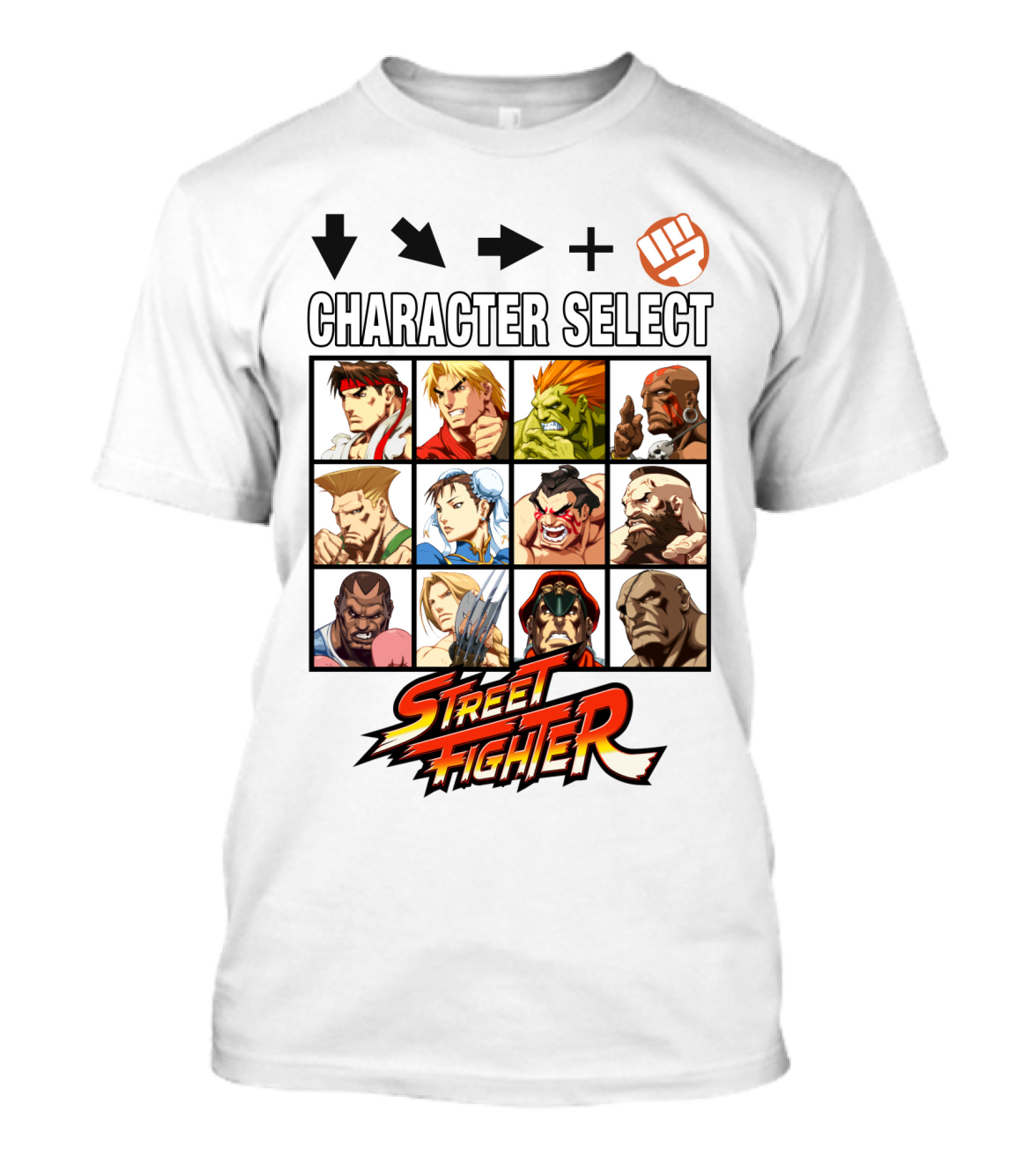 Street Fighter Character Select Classic Arcade Roster T-Shirt