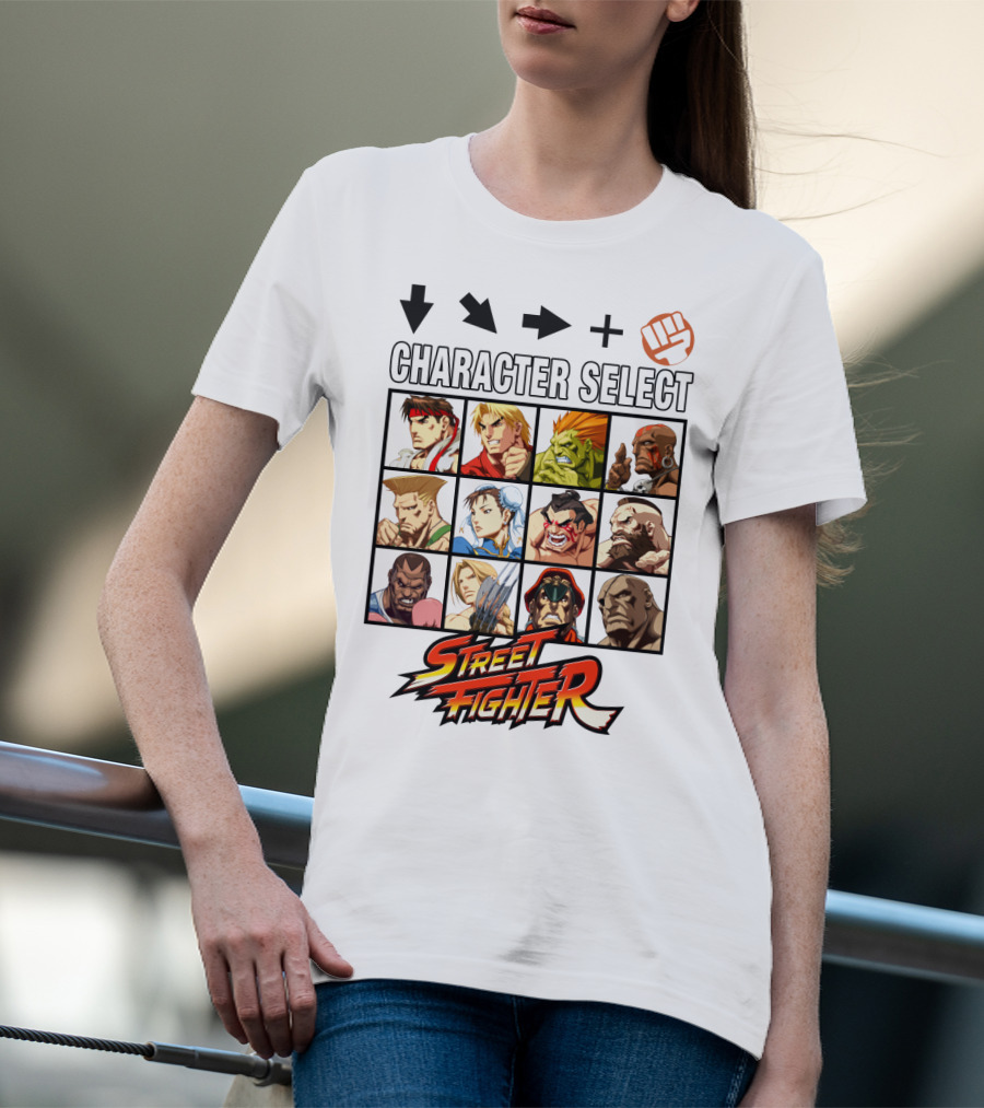Street Fighter Character Select Classic Arcade Roster T-Shirt
