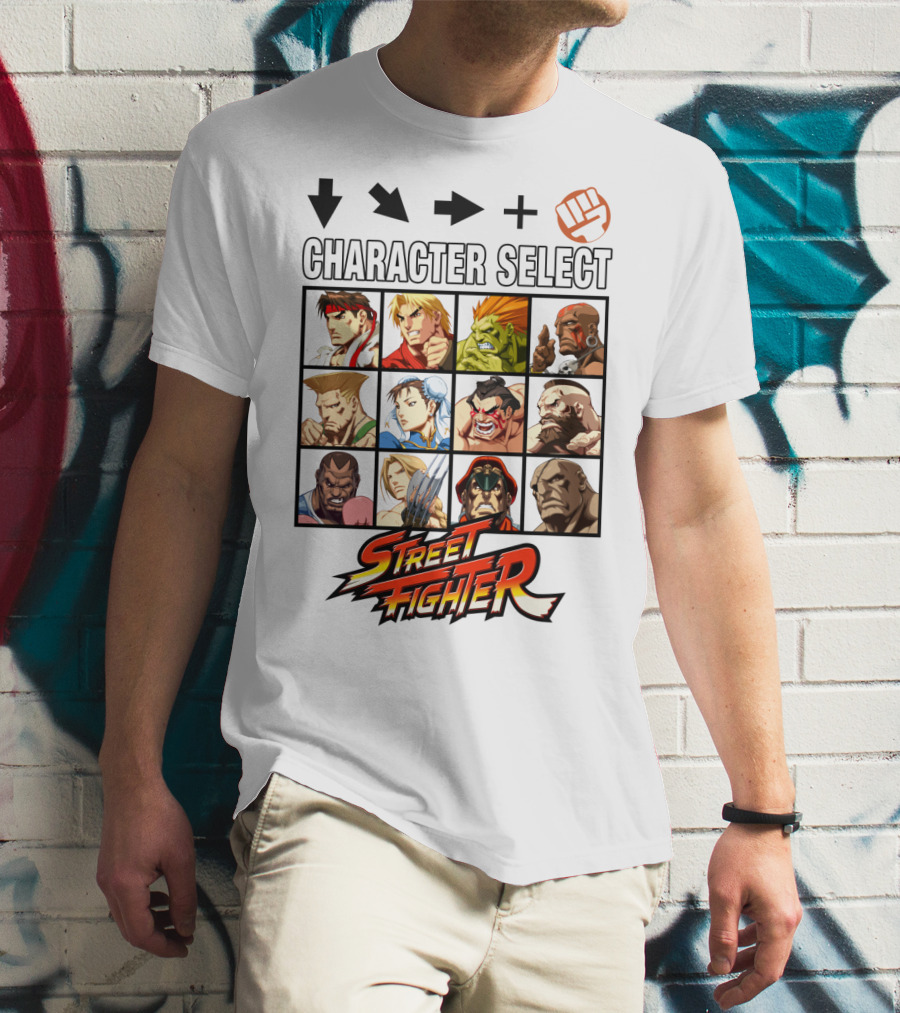 Street Fighter Character Select Classic Arcade Roster T-Shirt
