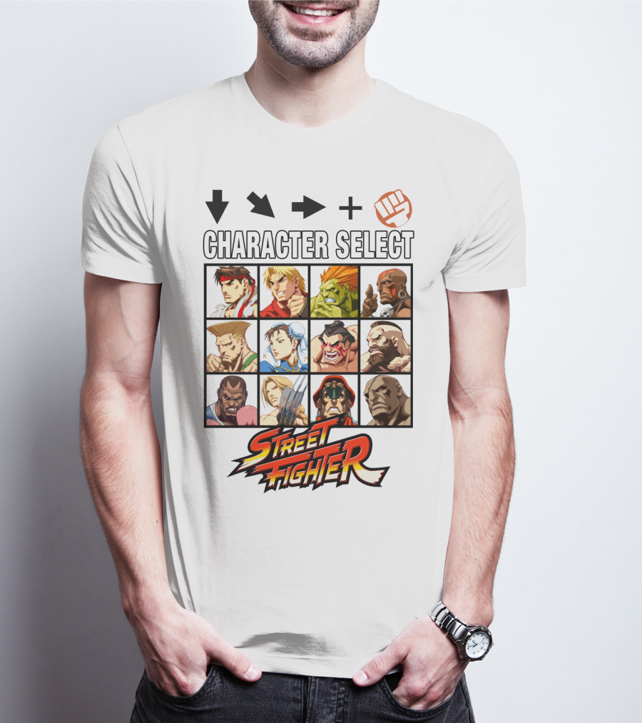 Street Fighter Character Select Classic Arcade Roster T-Shirt