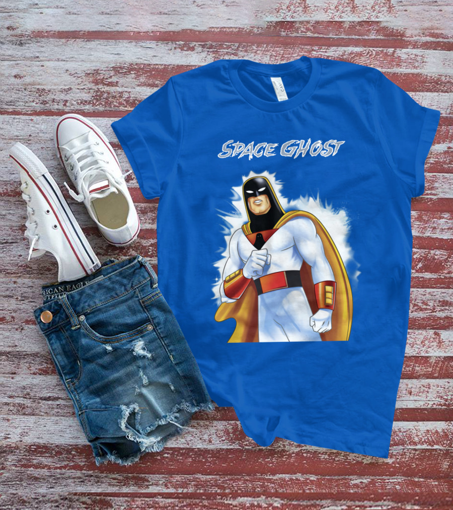 Space Ghost Classic Character With Dynamic Pose And Iconic Heroic T-Shirt