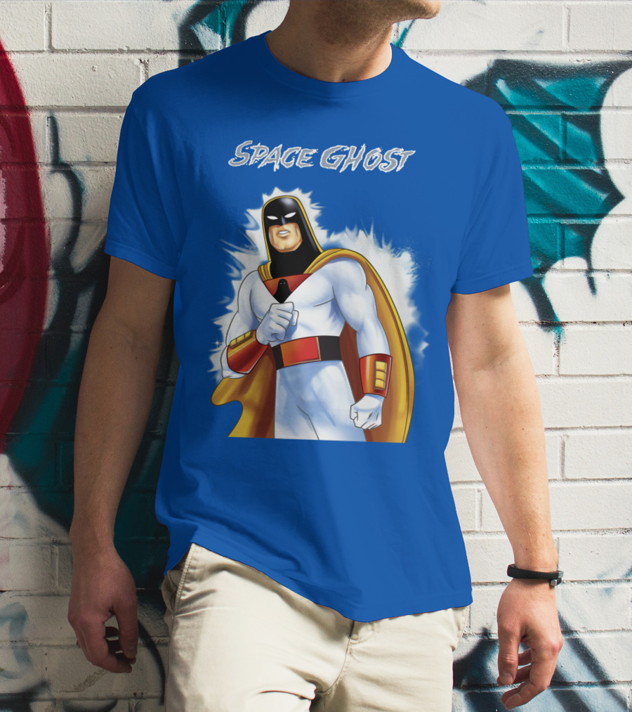 Space Ghost Classic Character With Dynamic Pose And Iconic Heroic T-Shirt