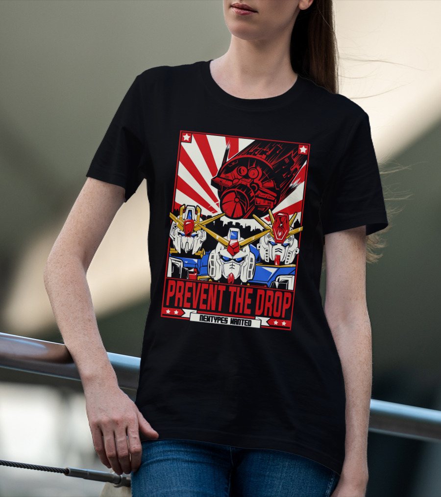 Prevent The Drop Newtypes Wanted Gundam Collaboration T-Shirt