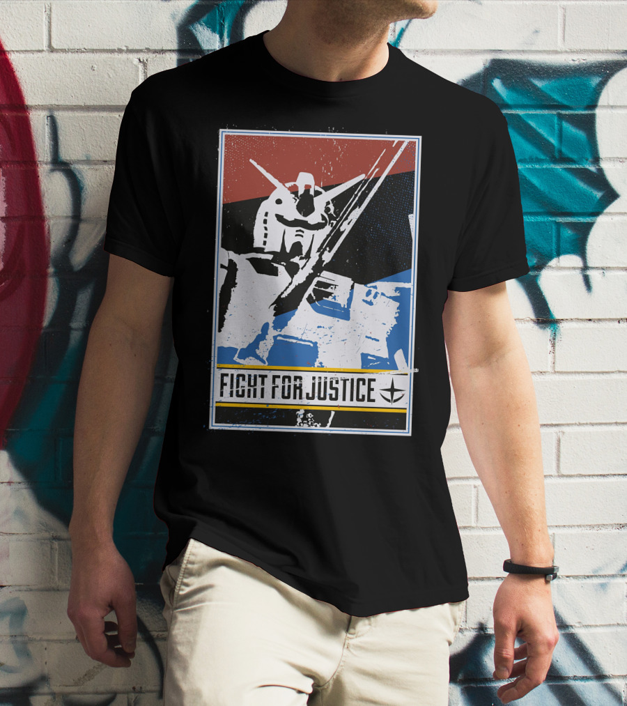 Fight For Justice Gundam Retro T-Shirt