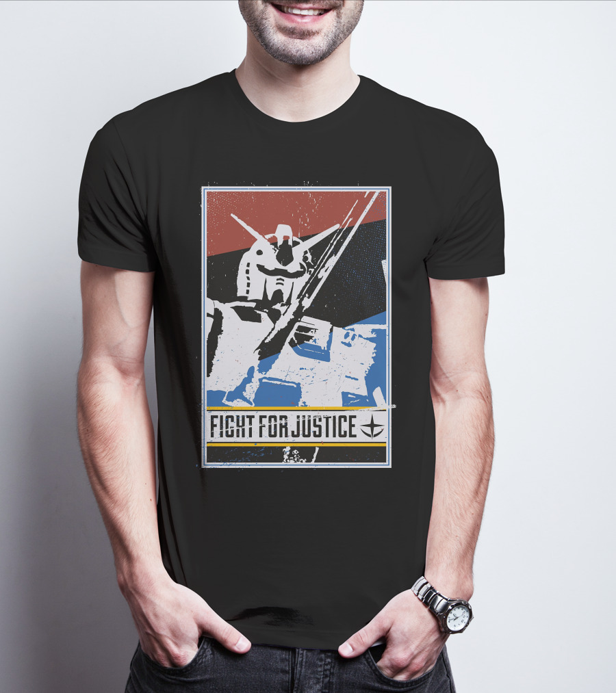 Fight For Justice Gundam Retro T-Shirt