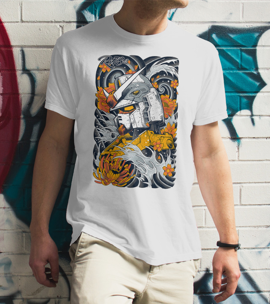 RX-78-2 Gundam Floral Waves T-Shirt
