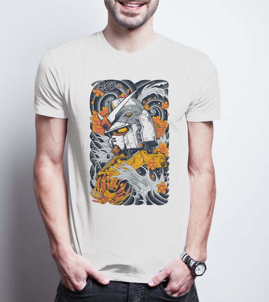 RX-78-2 Gundam Floral Waves T-Shirt
