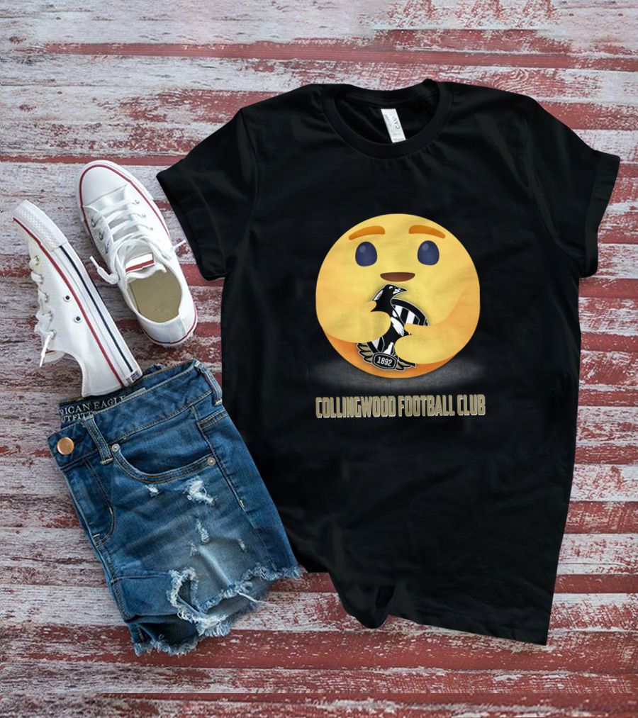 Collingwood Football Club Emoji Hugging T-Shirt