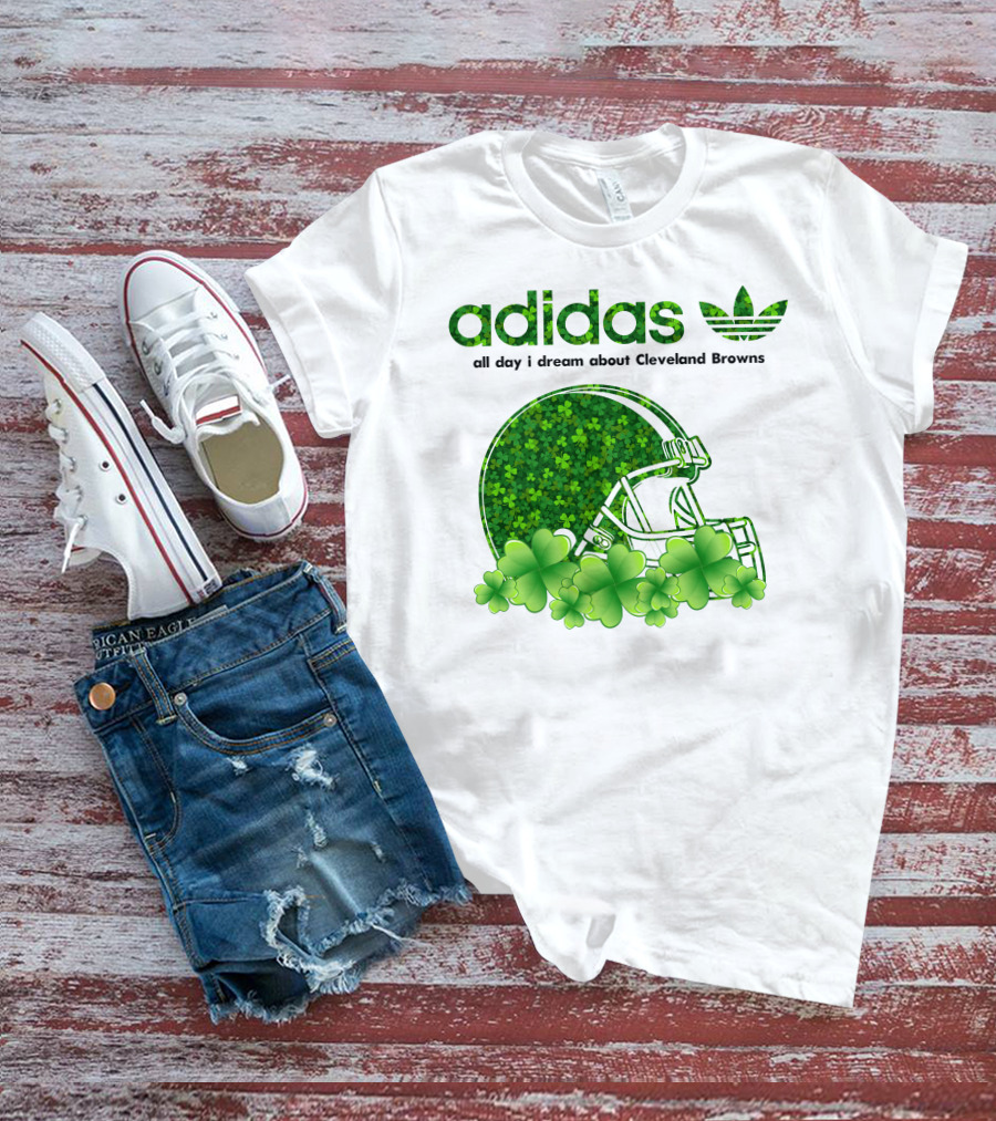 All Day I Dream About Cleveland Browns Shamrock Helmet T-Shirt