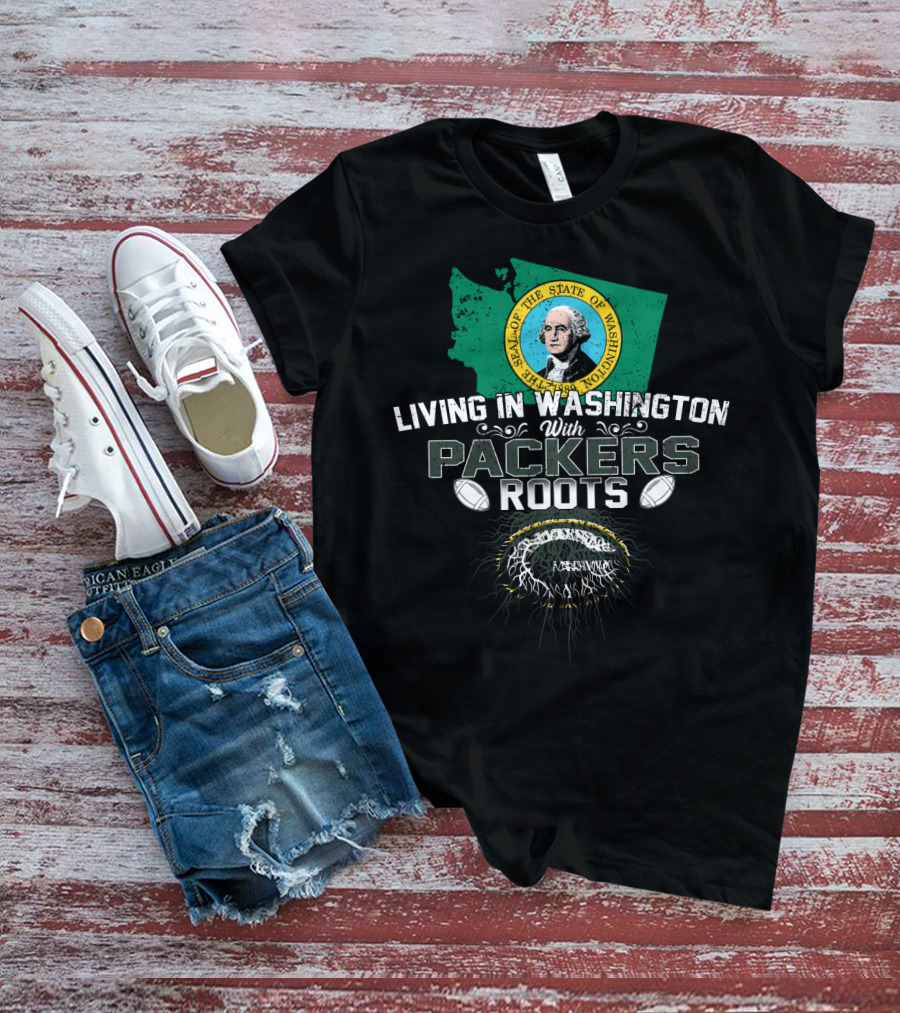 Living In Washington State With Packers Football Heritage T-Shirt