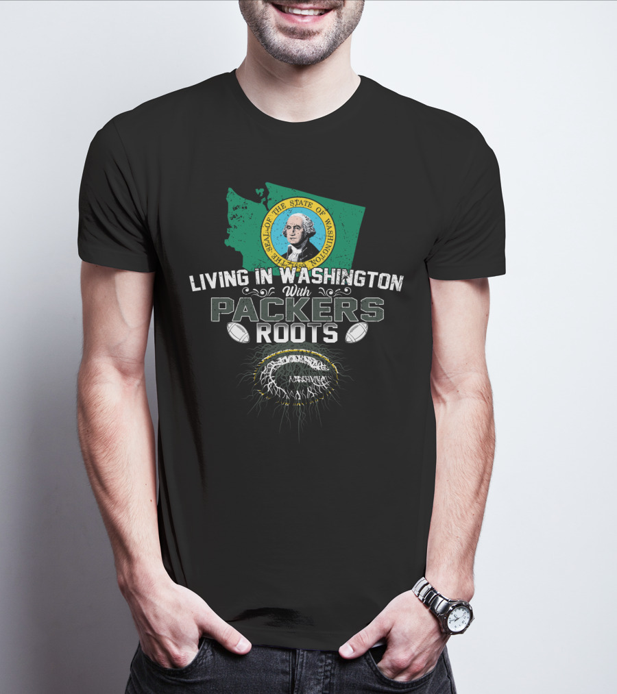 Living In Washington State With Packers Football Heritage T-Shirt