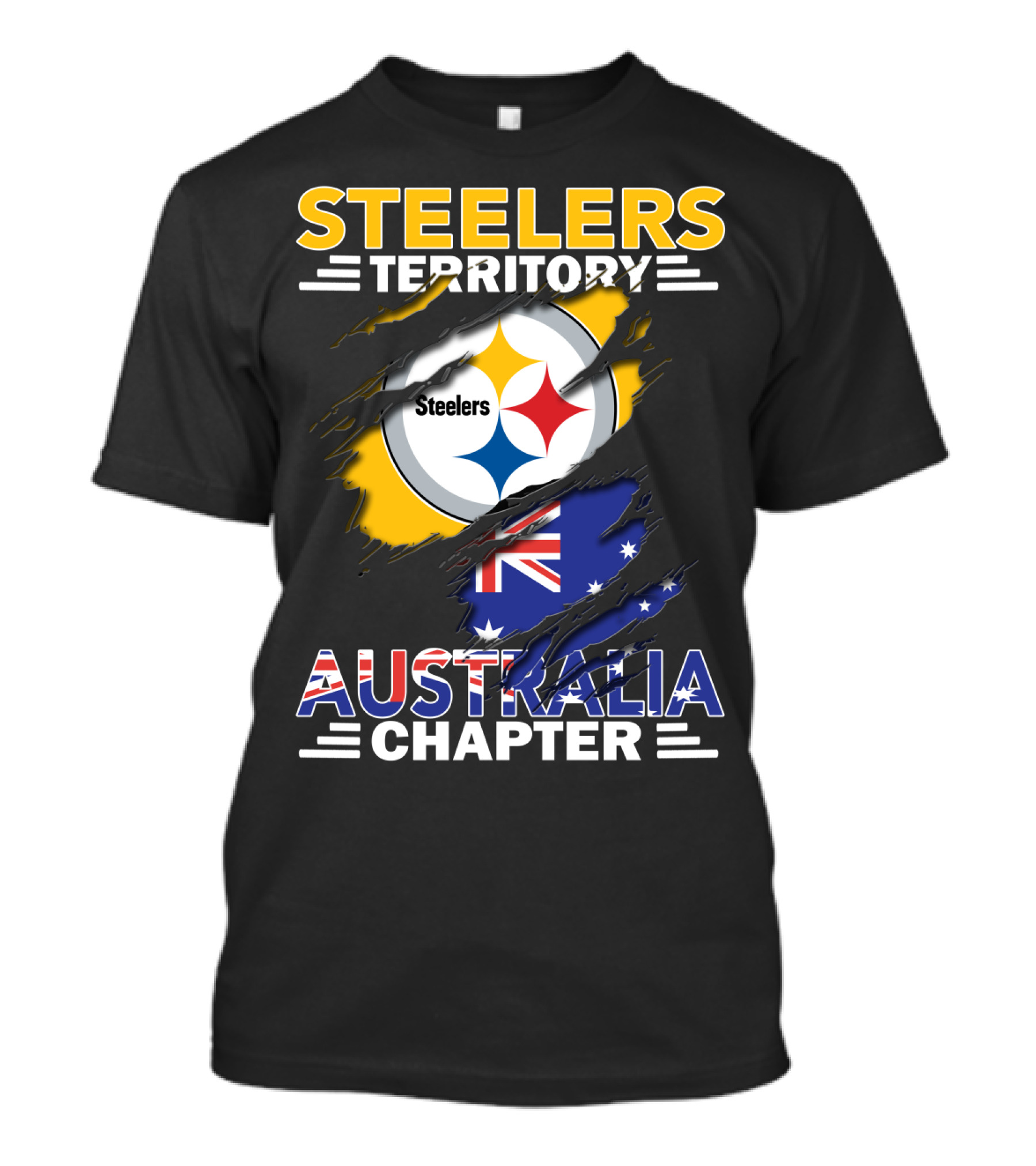 Steelers Territory Australia Chapter Steelers Logo Australian Flag T-Shirt