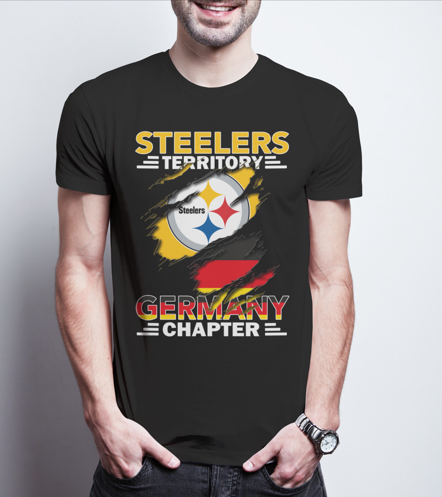 Steelers Territory Germany Chapter Logo With Flag Elements T-Shirt