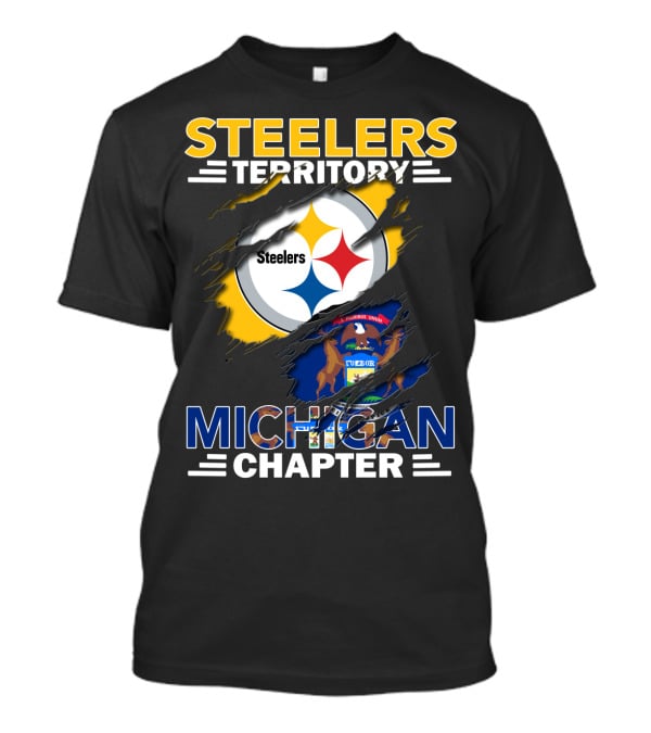 Steelers Territory Michigan Chapter Steelers Logo And Michigan State Elements T-Shirt