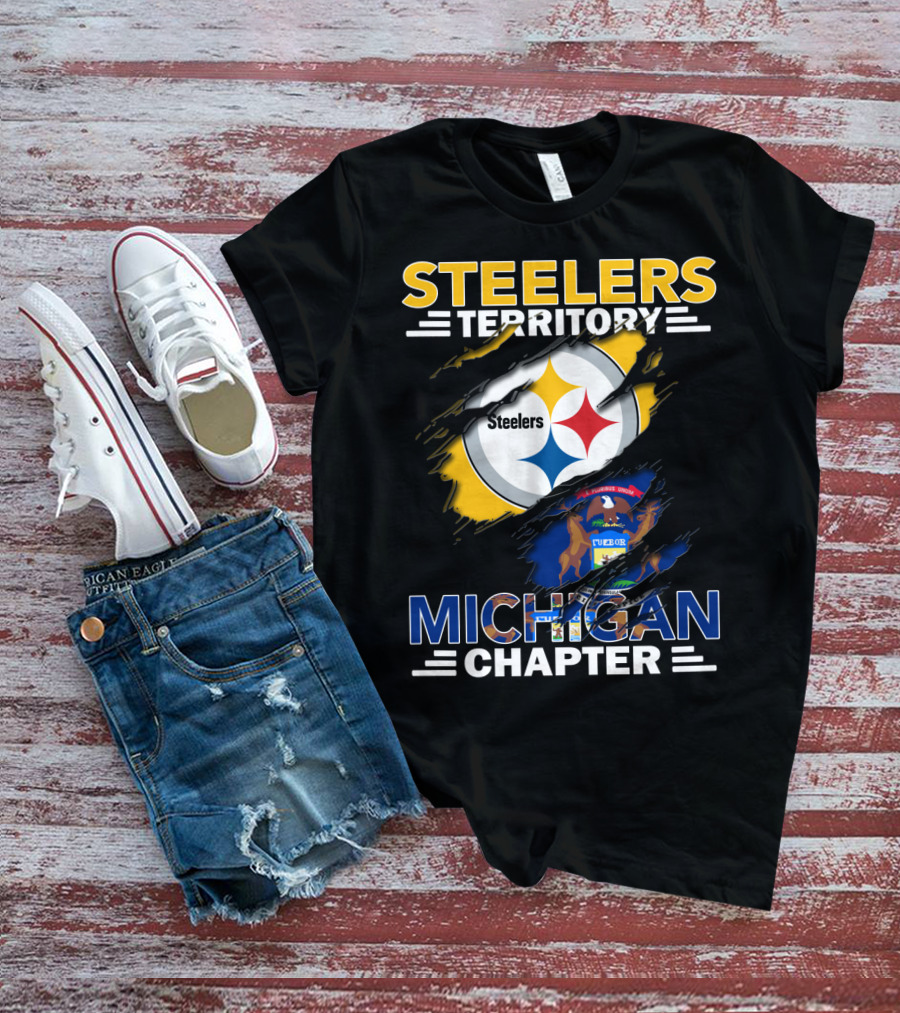 Steelers Territory Michigan Chapter Steelers Logo And Michigan State Elements T-Shirt