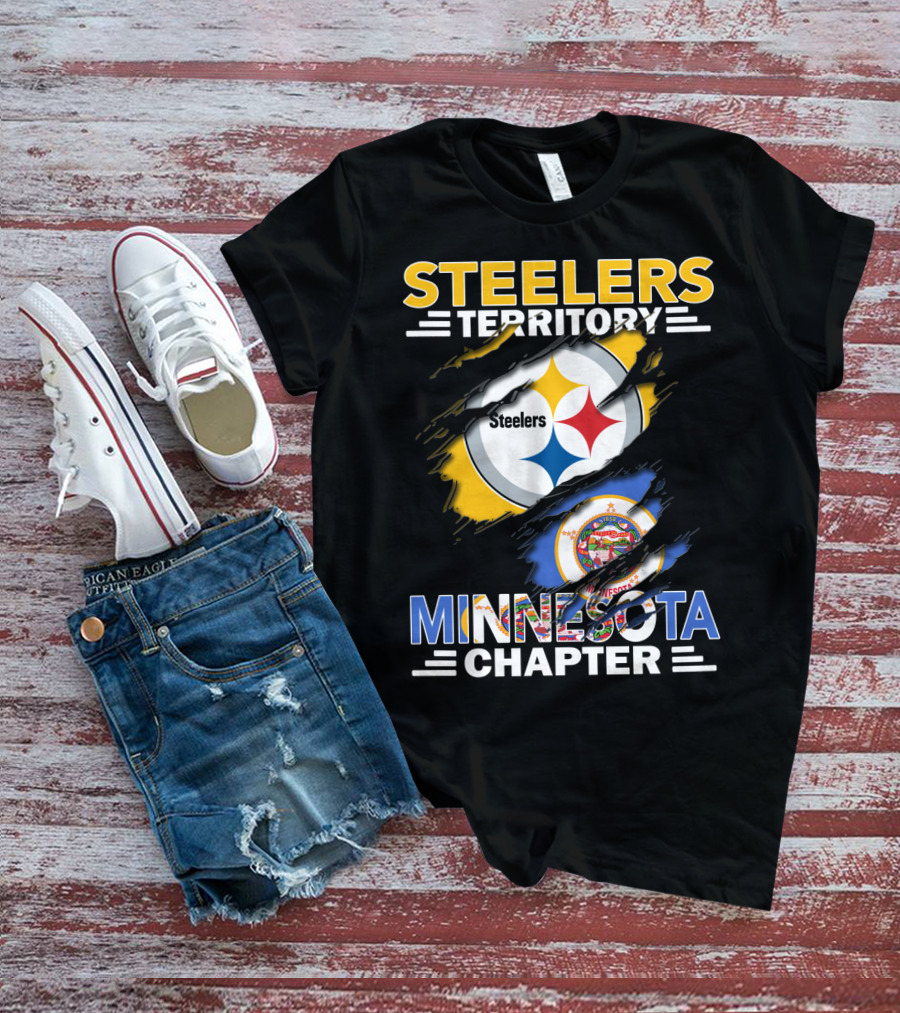 Steelers Territory Minnesota Chapter Steelers Logo Minnesota Flag T-Shirt