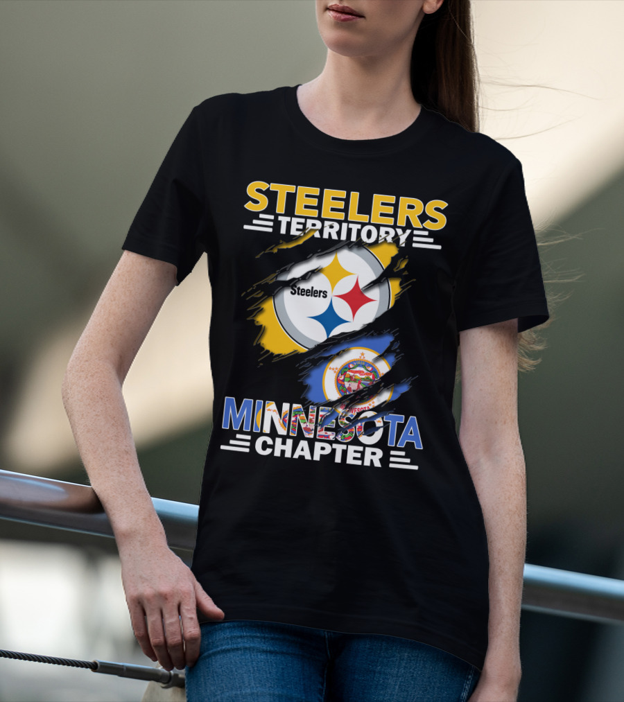 Steelers Territory Minnesota Chapter Steelers Logo Minnesota Flag T-Shirt