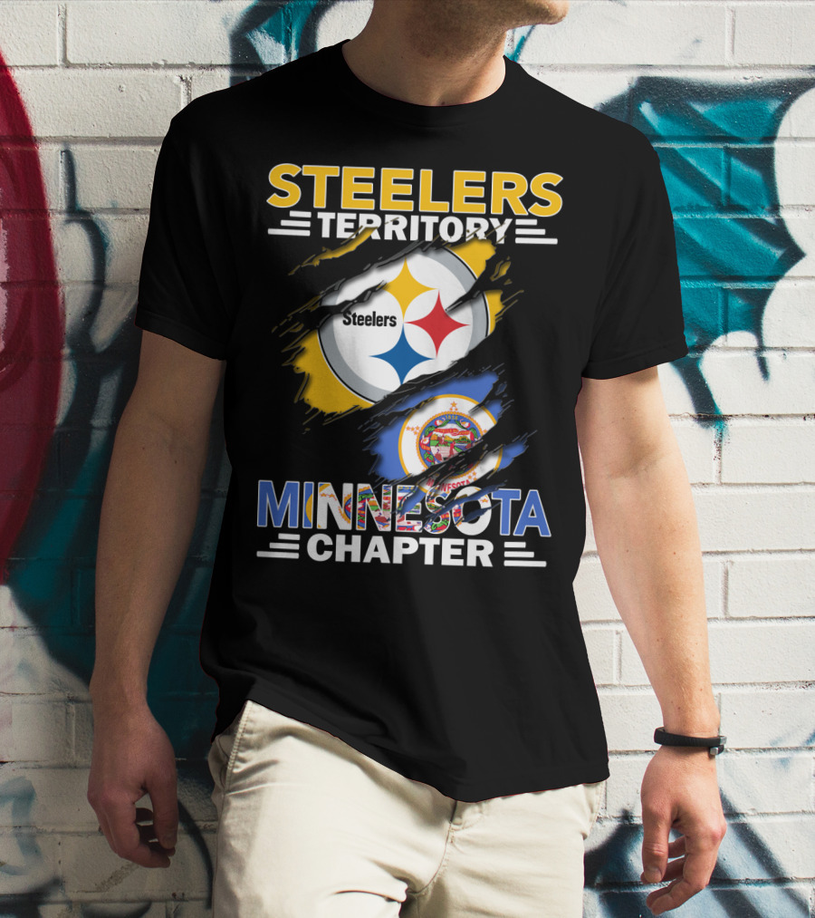 Steelers Territory Minnesota Chapter Steelers Logo Minnesota Flag T-Shirt