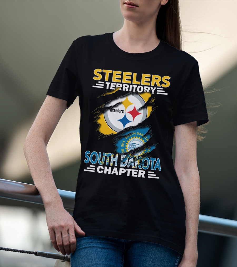 Steelers Territory South Dakota Chapter Steelers Logo And State Seal T-Shirt