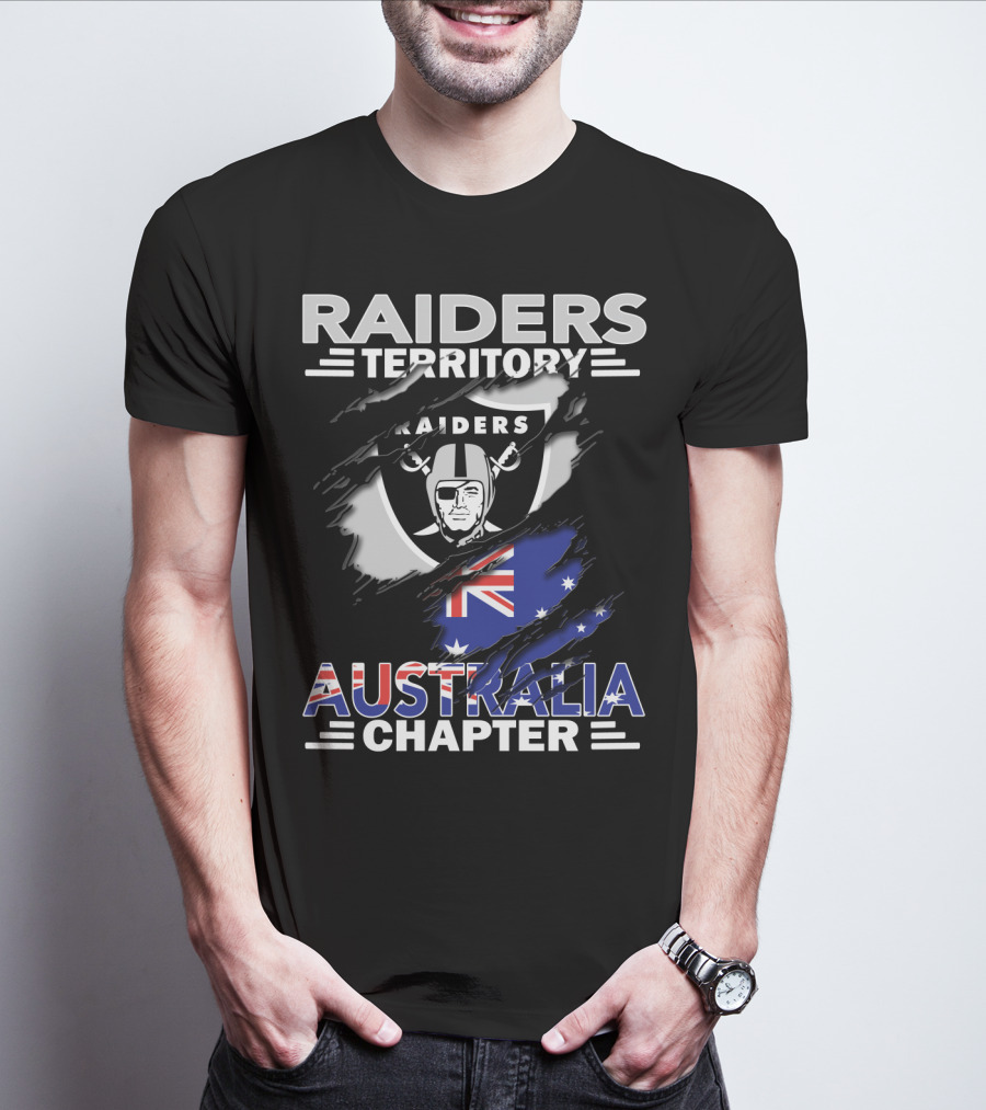 Raiders Territory Australia Chapter Raiders Logo And Australian Flag T-Shirt