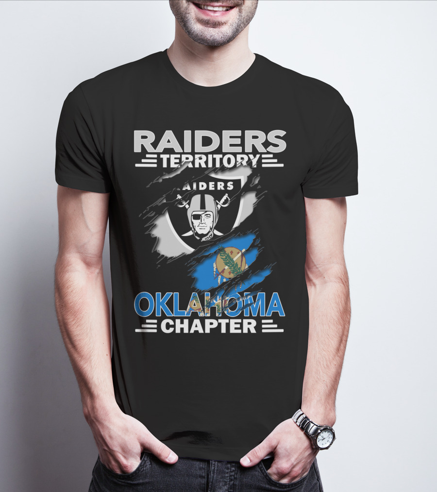 Raiders Territory Oklahoma Chapter Flag Logo Overlay T-Shirt