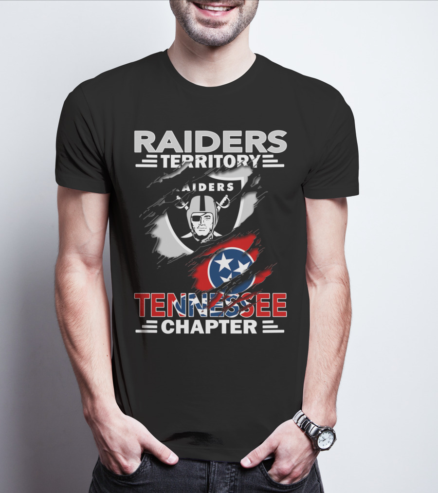 Raiders Territory Tennessee Chapter Logo With Team Emblem And Flag T-Shirt