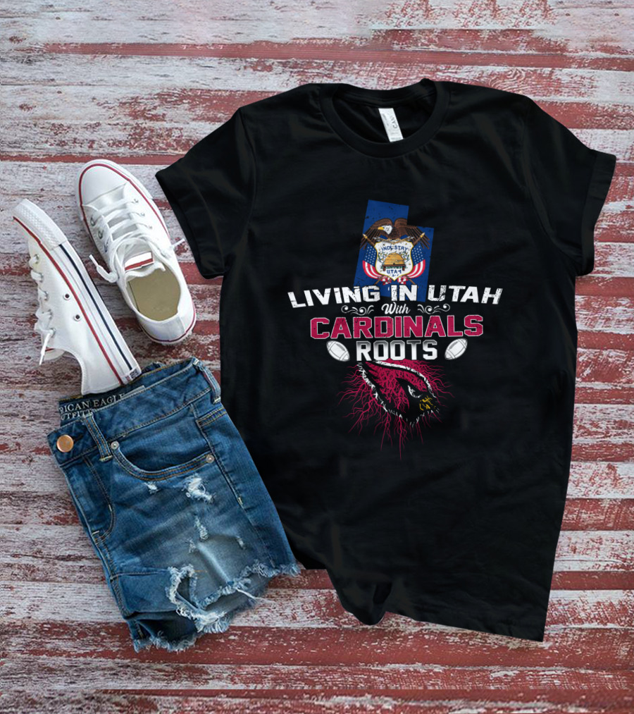 Living In Utah With Cardinals Roots Utah State Seal Football Cardinals T-Shirt