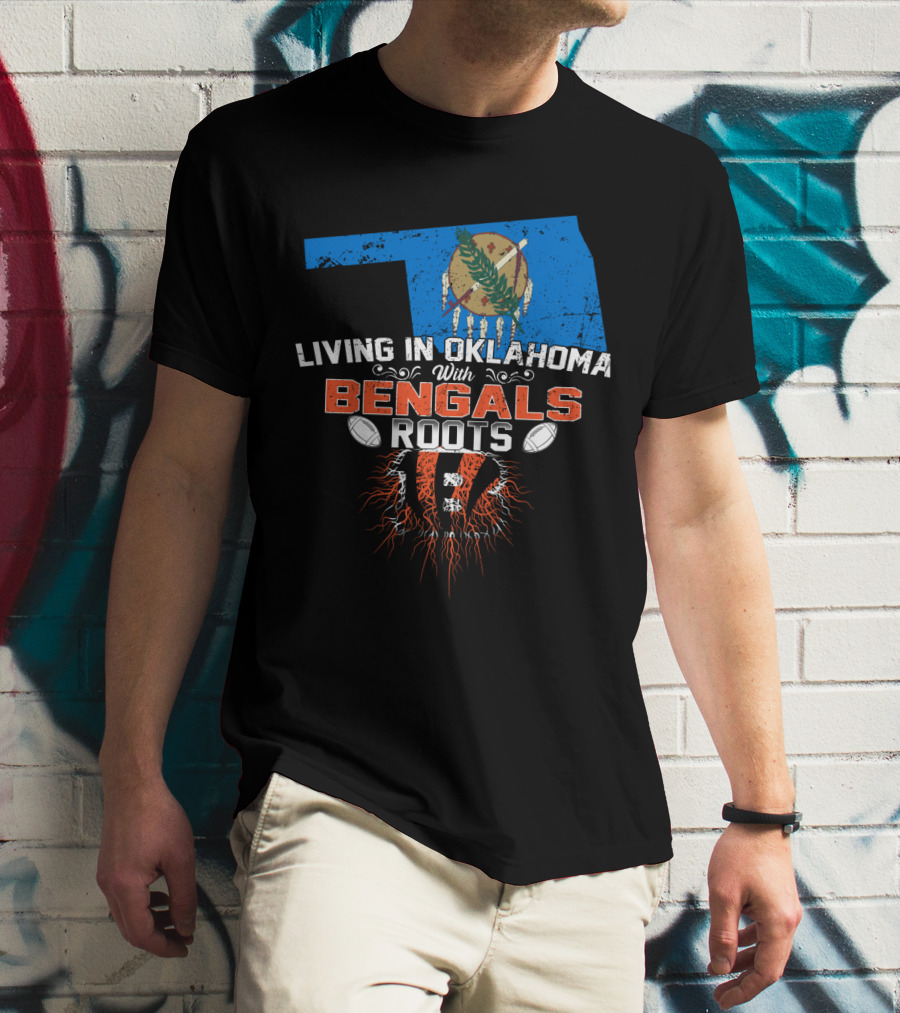 Living In Oklahoma With Bengals Roots State Football Heritage Iconic T-Shirt