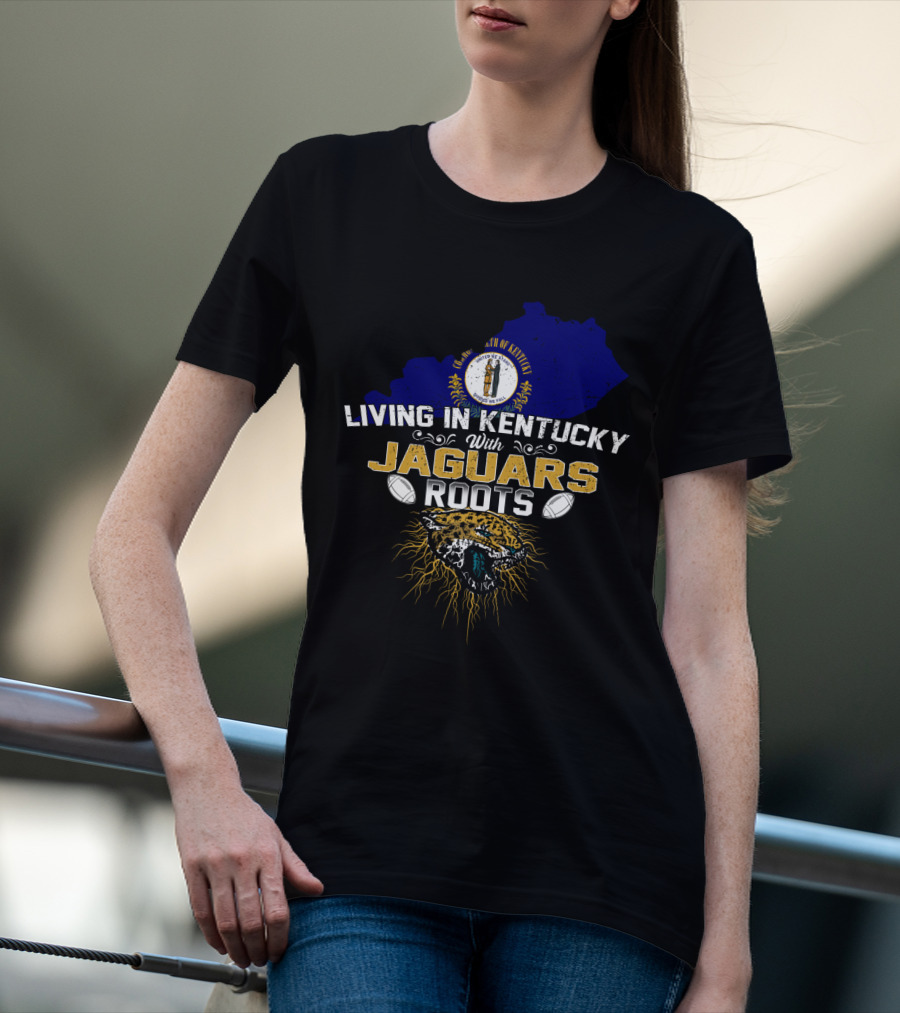 Living In Kentucky With Jaguars Roots Jaguar Head Football Elements T-Shirt