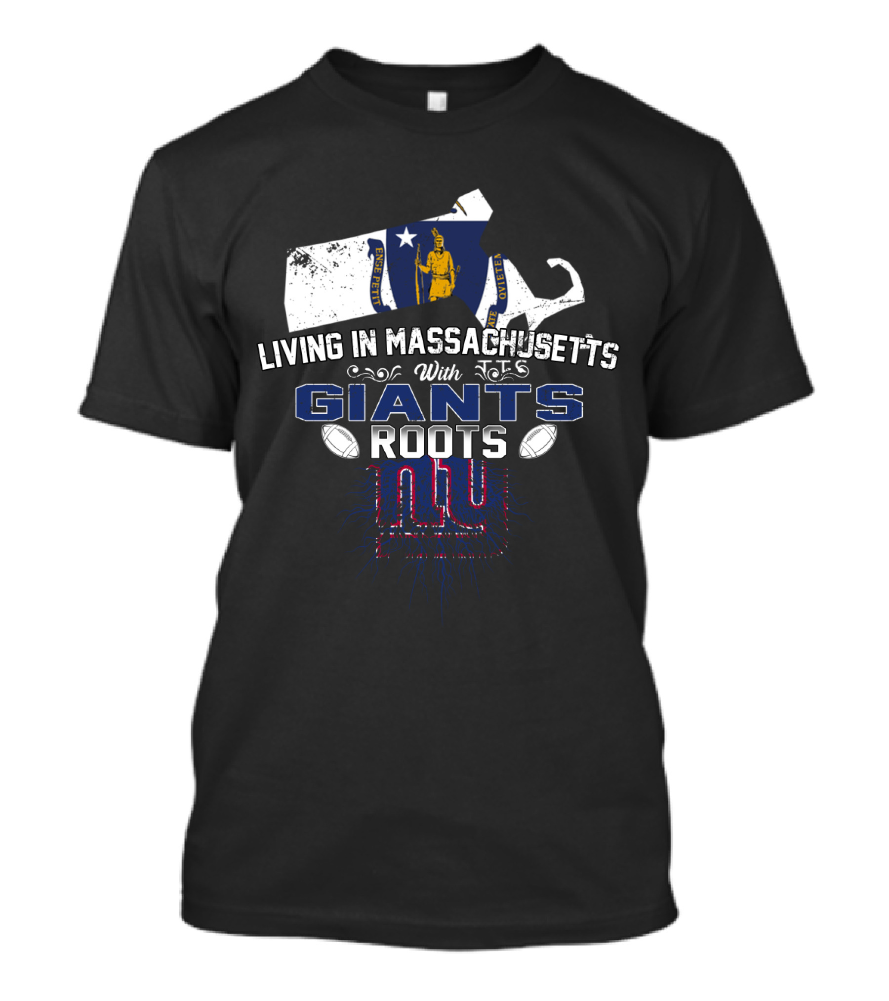 Living In Massachusetts With NFL Giants Roots New England Pride T-Shirt