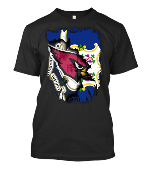 Connecticut State Flag With Cardinals Logo E Pluribus Unum Together T-Shirt