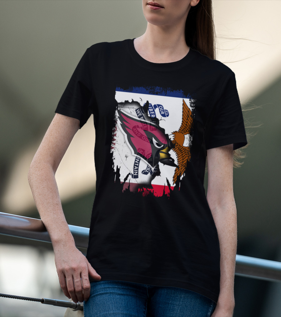 Together Iowa Flag And Cardinals With Eagle T-Shirt