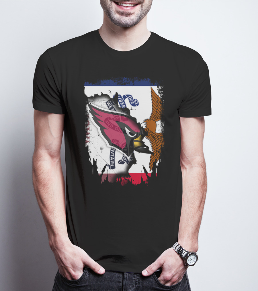 Together Iowa Flag And Cardinals With Eagle T-Shirt