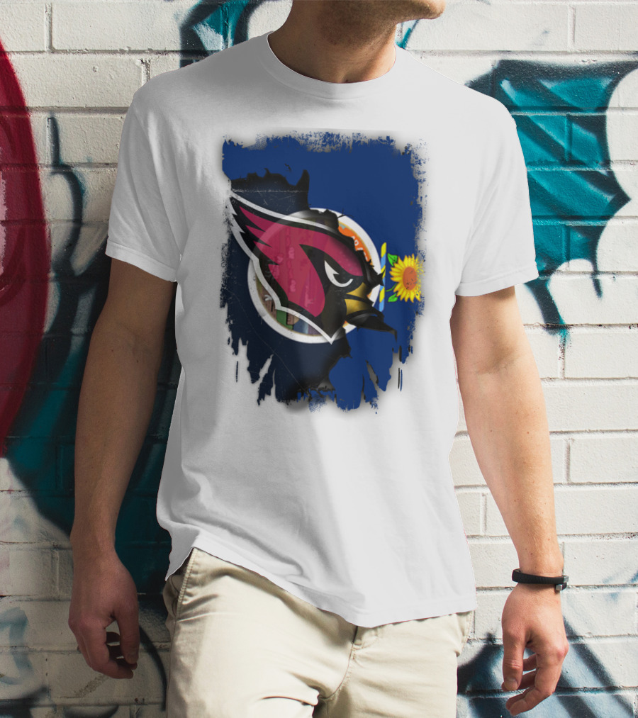 Kansas Flag With Cardinals Logo Integration T-Shirt