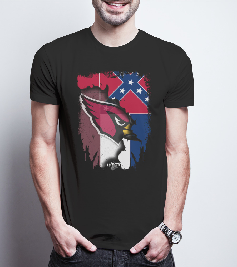 Together Mississippi Cardinal Emblem And Flag T-Shirt