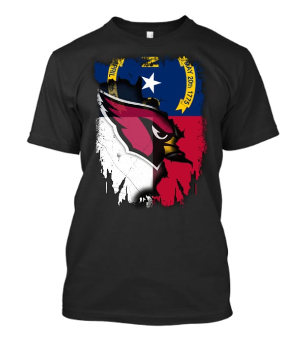 Together North Carolina Cardinal Logo In State Flag Colors T-Shirt